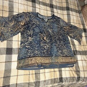 Blue and Tan plus women’s shirt